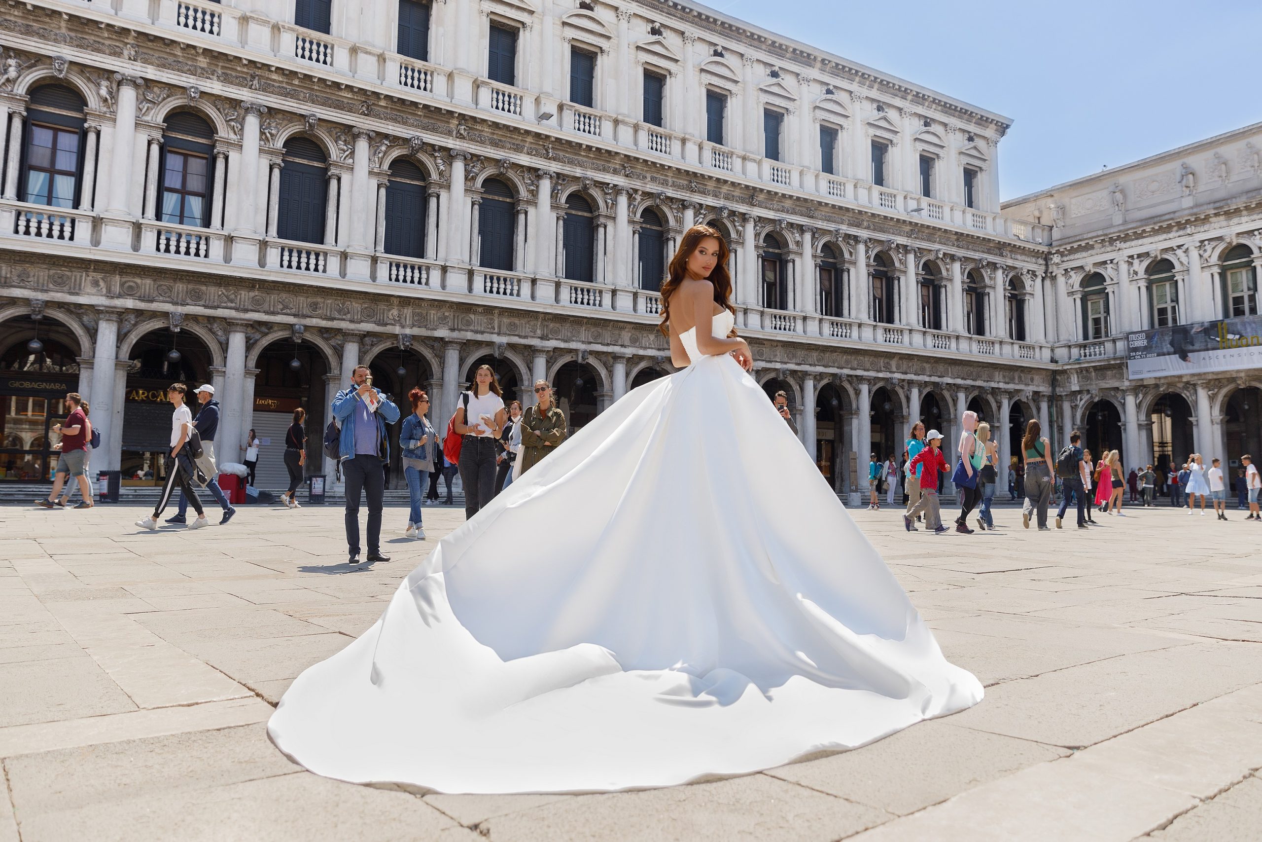 Margaritte gown by Oksana Mukha - Back of dress with train