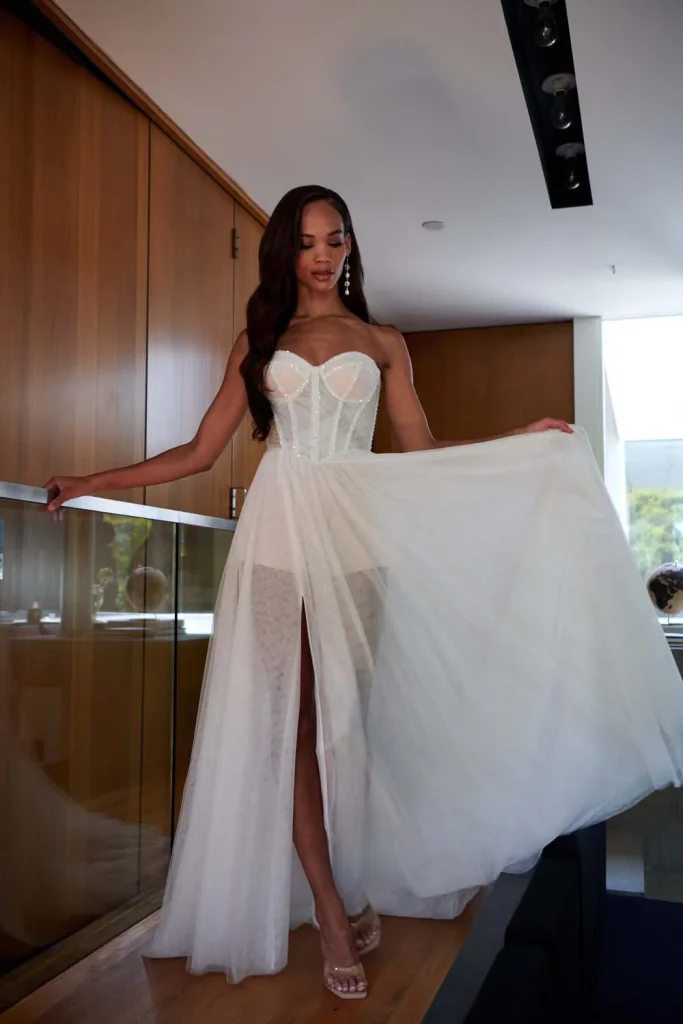 Full front view of Kinney by Serene Ame wedding gown