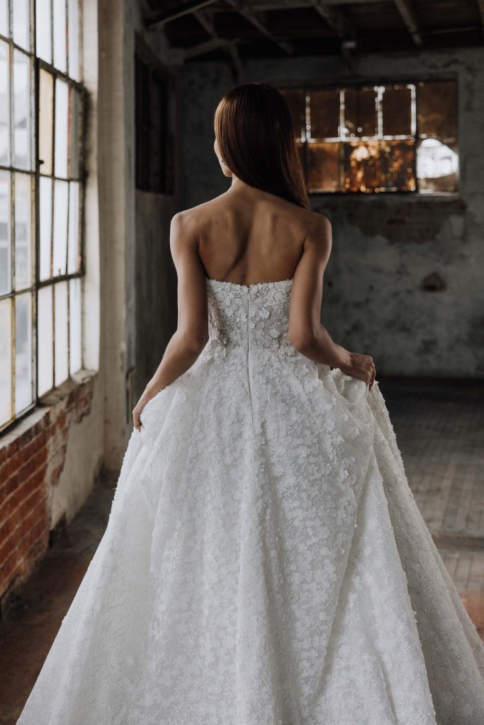 Allie gown from Serene Ame - Back view with detail