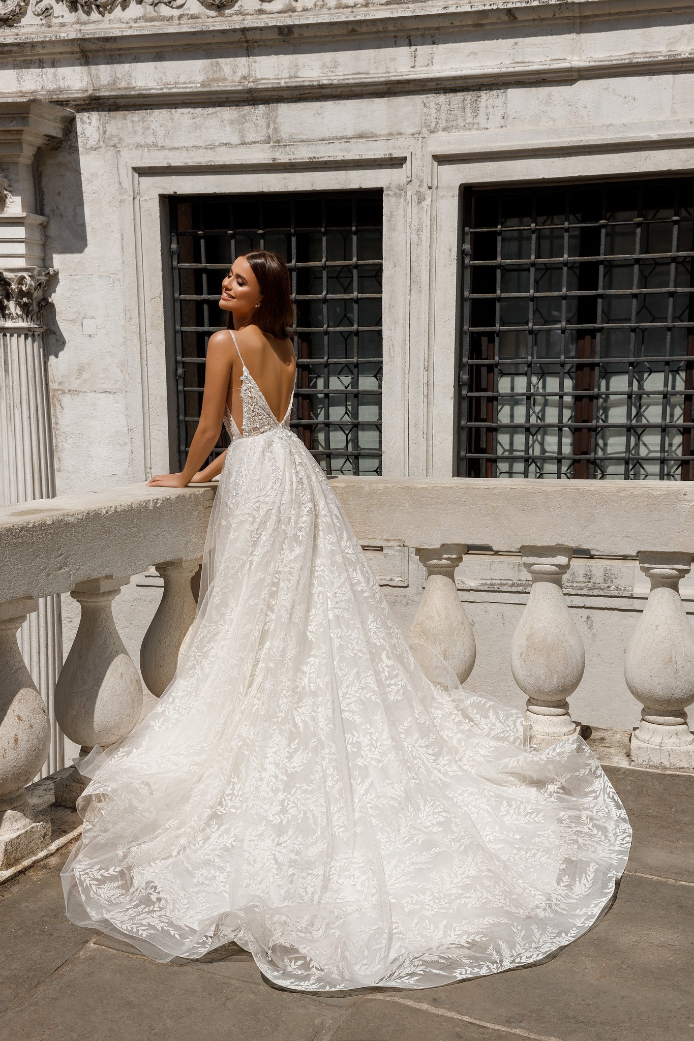 Stephany - Oksana-Mukha - Back of Gown with Train