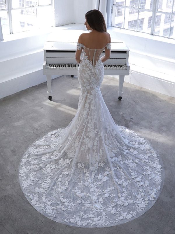 Enzoani Blue - Naroza - Back of Gown with Train